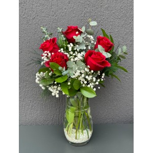 PAŞABAHÇE VAZODA 5 KIRMIZI GÜL